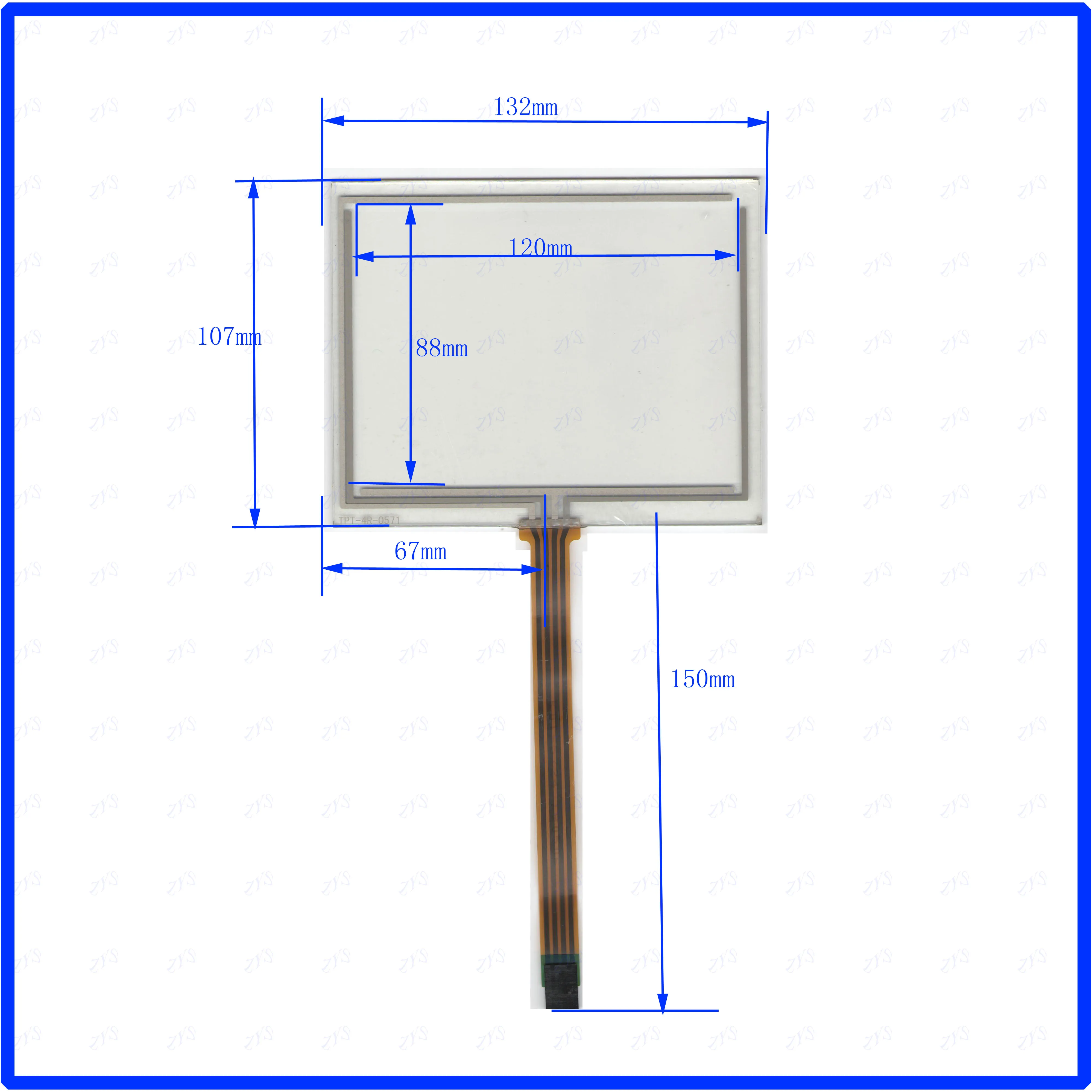 

ZhiYuSun New TPT4R0571 132*107mm Touch Screen Touch Panel Glass Replacement TPT-4R-0571