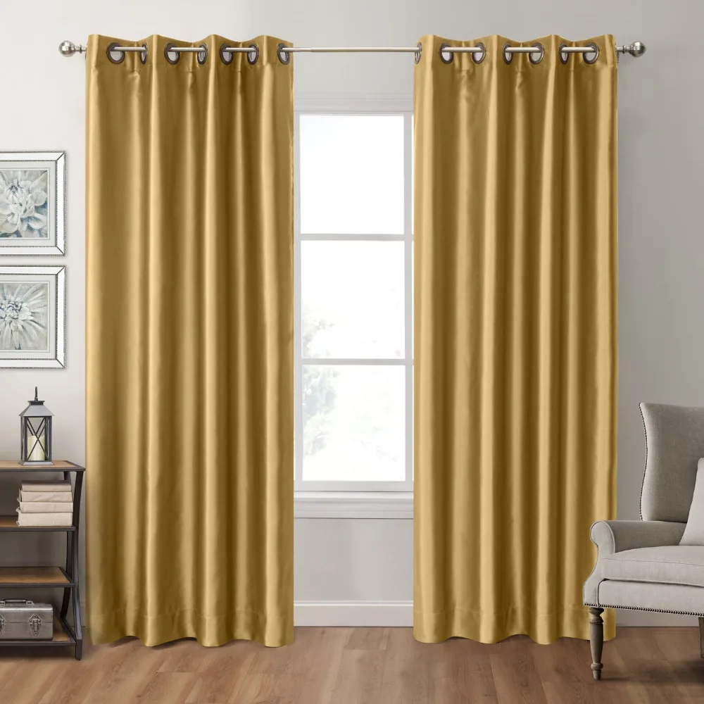 Grommet Top Drapes 2 Panel Set Room Darkening Thermal Insulated Blackout Window Treatments