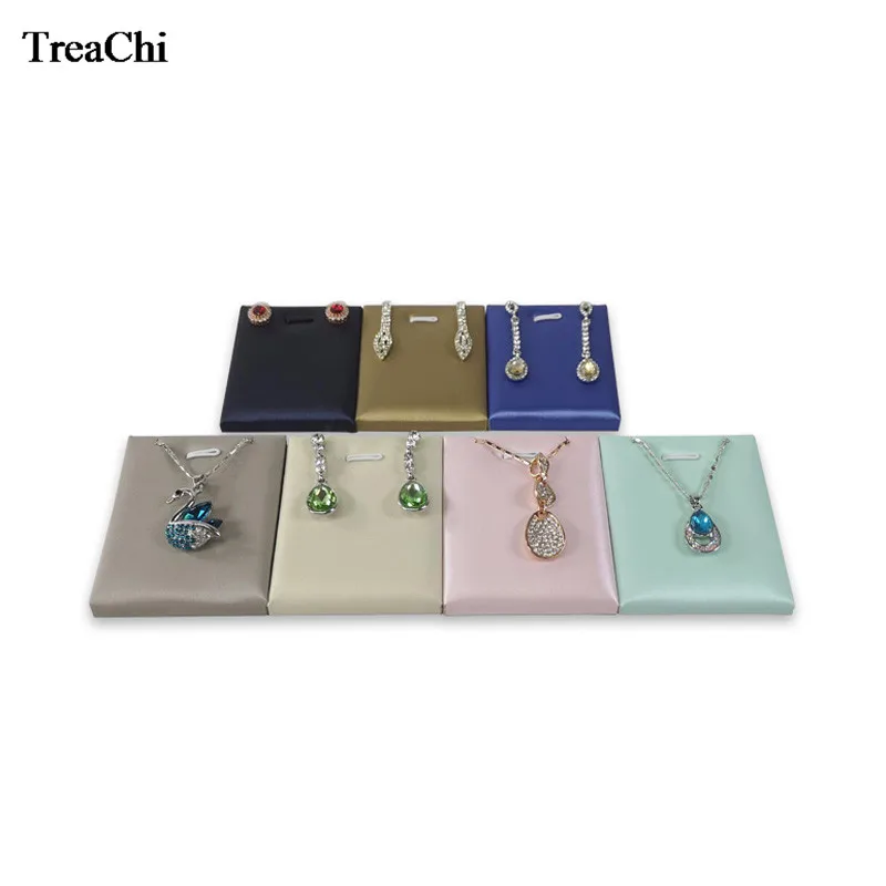 6Pcs/Lot Mini Colorful Faux PU Pendant Jewelry Display Stand Pendant Earring Jewelry Storage Holder Organizer Rack Wholessale