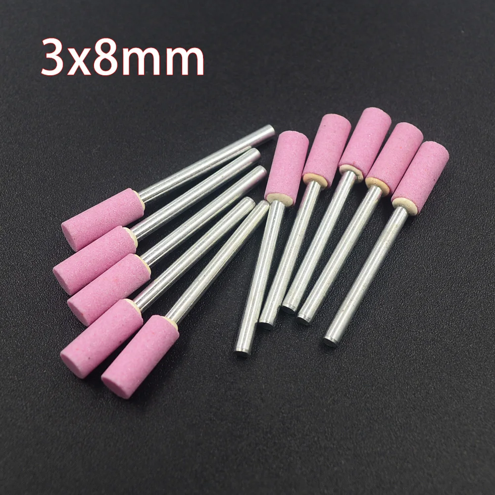 10 teile/satz 3*8mm Schleif Montiert Stein Für Dremel Rotary Werkzeuge Schleifen Stein Rad Kopf Dremel Werkzeuge Zubehör