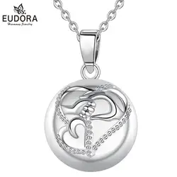 Eudora 20mm Round bell Mom baby Hand to hand Harmony Bola Ball Angel Caller Pregnancy Pendant Necklace for Women Jewelry B356