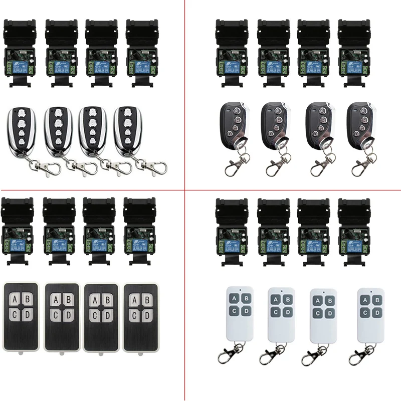 DC12V 24V 1CH 1 CH 10A Radio Controller RF Wireless Relay Remote Control Switch Transmitter+Receiver Garage Doors /window