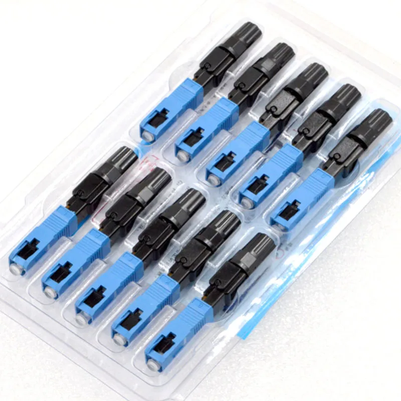 200pcs NEW Preburied FTTH Optical Fiber Quick Connector SC UPC Single Mode Fast Connector Special Wholesale