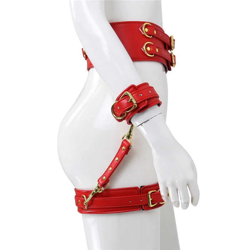 Leather BDSM Harness Woman Accessories Fetish Lingerie Body Bondage Gear Waist Thigh Restraints Cuffs Garter Sword Belt Sex Toys