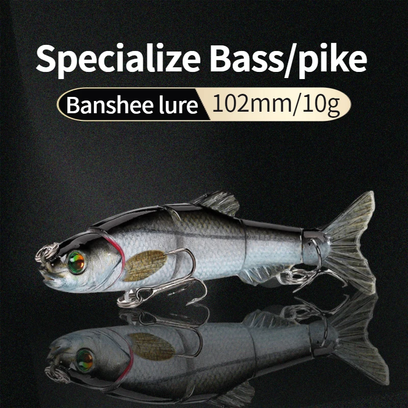 Banshee 102mm 10g Sinking Wobblers Fishing Lure 5 Segments Hard Bait Artificial Multi Jointed Swimbait For Pike/Bass Crankbaits