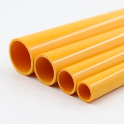 2Pc 50cm Long O.D 20~50mm Orange PVC Pipe Garden Watering Fittings Hydroponic Planting Frame Tube Aquarium Accessories Home Pipe