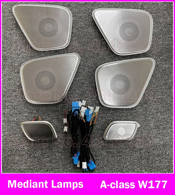 Auto 64-kleur Omgevingslicht Lamp Voor Benz A/CLA klasse Gesynchroniseerd Met Licht LED Sfeer Turbine Air vent W177 W118