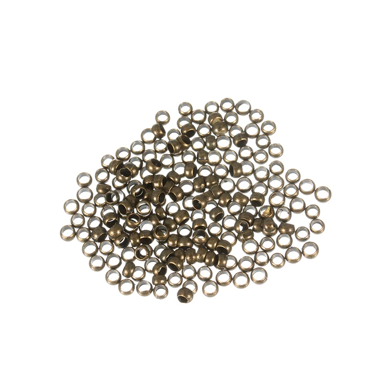 200pcs/lot metal Crimps Beads crimp and end beads 2.5mm Findings Silver/gold/rhodium/antique bronze Color F103A - Image 4