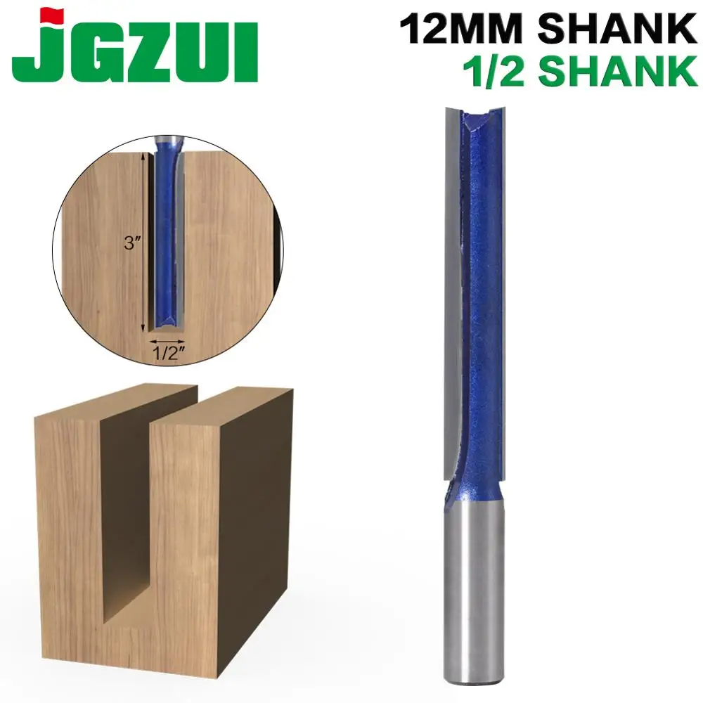 Diâmetro de Corte Extra Longo 1pc 12 mm Shank Blade 1pc Straight Router Bit para Carpintaria Cortador Tenon Carpintaria