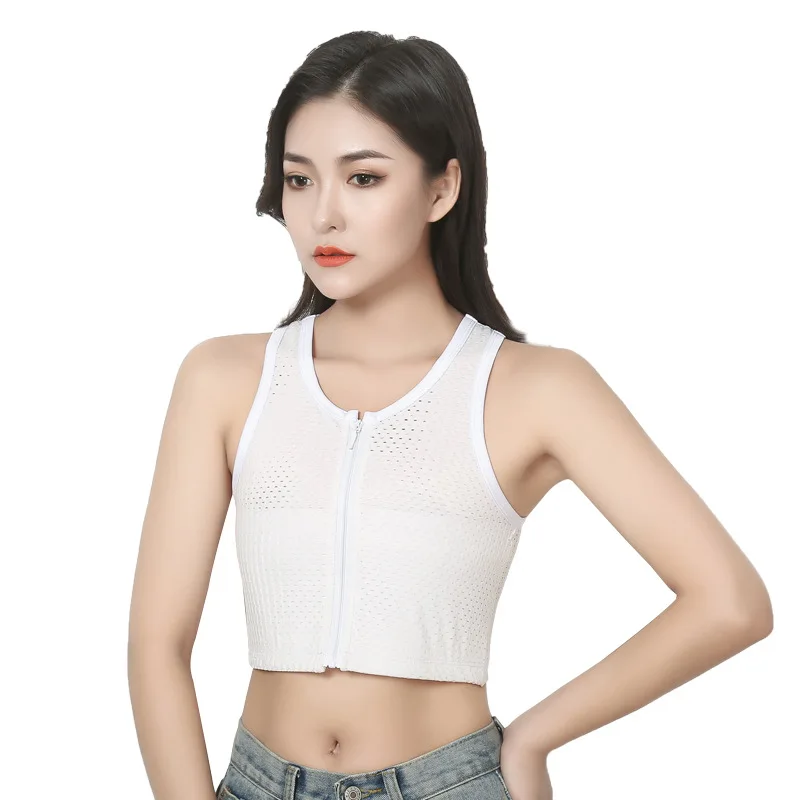 S-6XL Tomboy Trans FTM Lesbian Chest Binder Breathable Breast Flat Shaperwear Crop Tank Tops Women Sport Corset Undershirt Vest