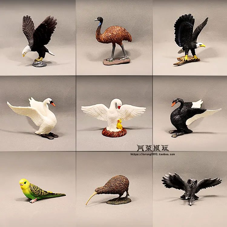 Wild Animal Birds Model Eagle Ostrich Owl Pelican Parrot Swan Fairy Garden Moss Miniatures Decor Action Figures Figurines Toys