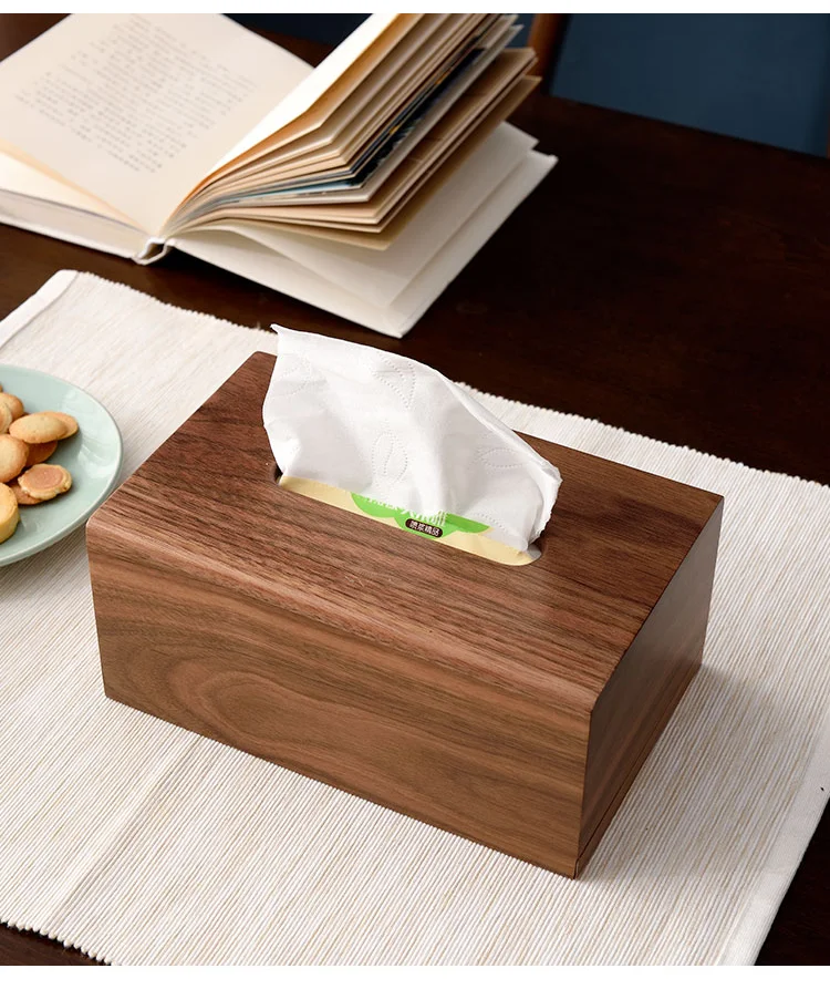 High Quality Wooden Tissue Box Solid Wood Napkin Holder Case Tissue Paper Dispenser Living Room Coffee Table Storage Box Home