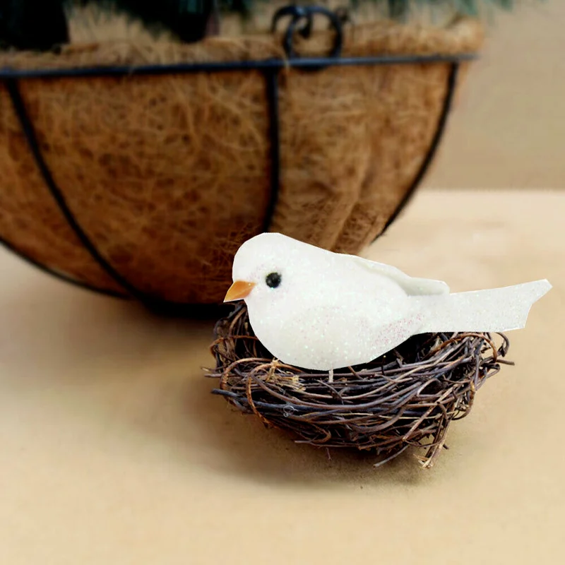 12Pcs Clip-on Mini Fake Bird Xmas Tree Ornaments Festival Garden Decor Gift Christmas Decorations Home Decor Gifts Navidad