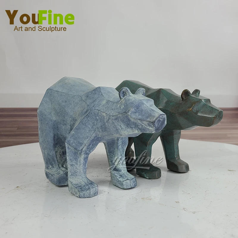 Modern Art Bronze Bear Statue Abstract Bear Statues Walking Bear Bronze Sculpture For Home Decor Ornament Crafts Cute Gifts