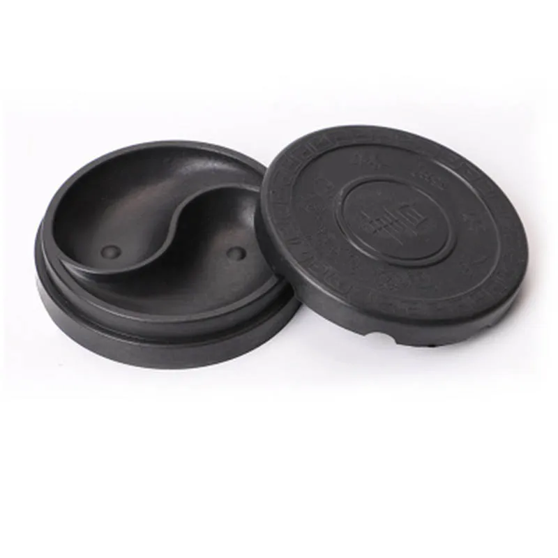 1Pcs Plastic Ronde Inkstone Met Cover Geribbelde Inkstone In Chinese Kalligrafie Inkt Zwembad 9.5x2.2cm