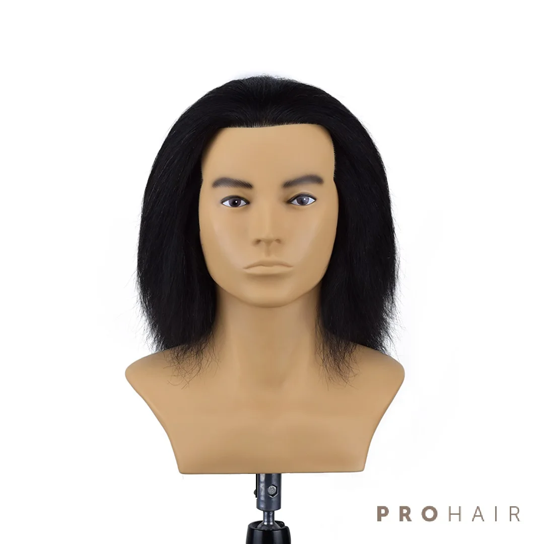 【6packs】Mannequin-Head with shoulder  20CM  Black  Yak Hair Competition Mannequin Head Mannequin Doll Head wig head for styling