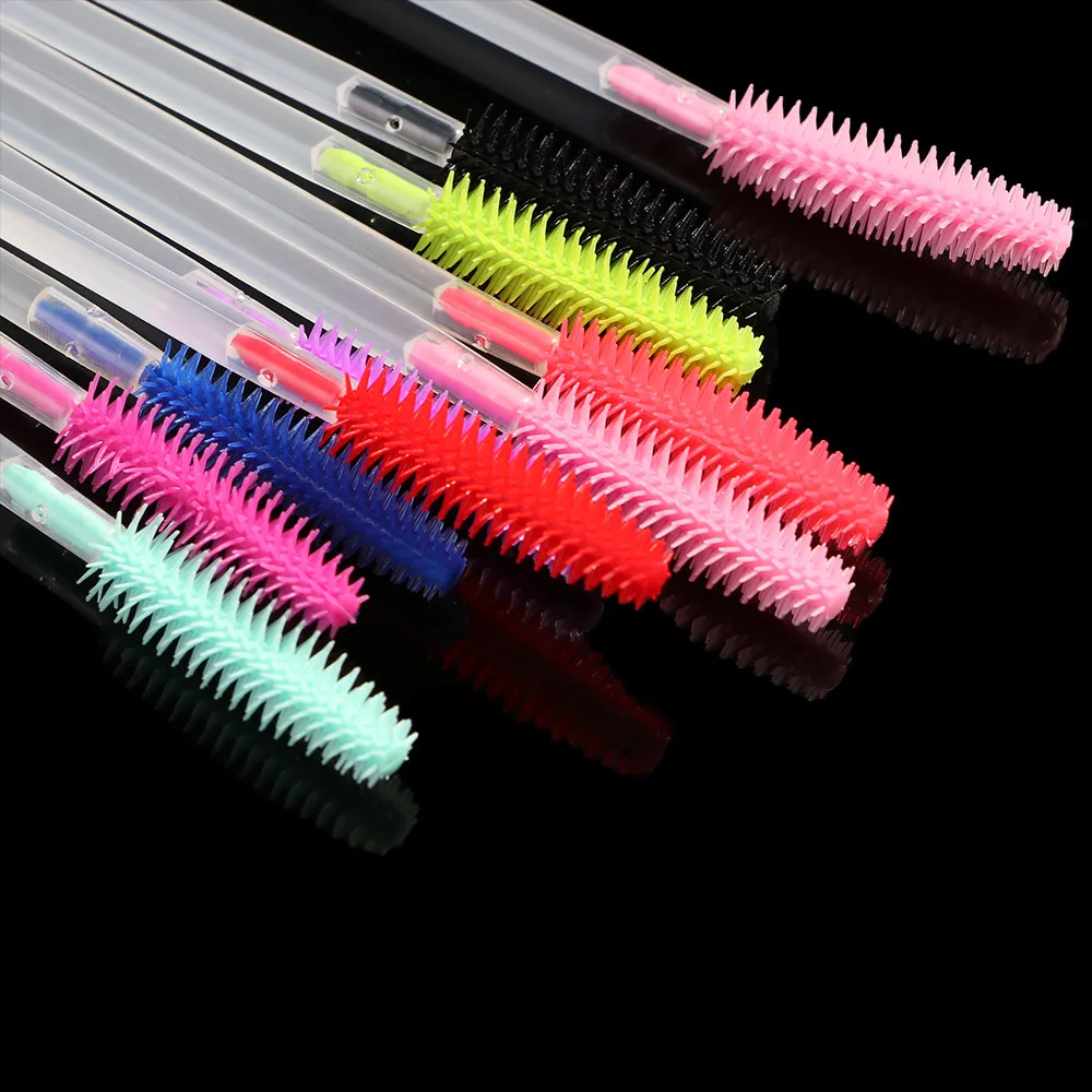 10Pcs Silicone Eyelashes Brush Eyelash Extension Disposable  Eyebrow Brush Mascara Wand Eye Lashes Cosmetic Brushes Set