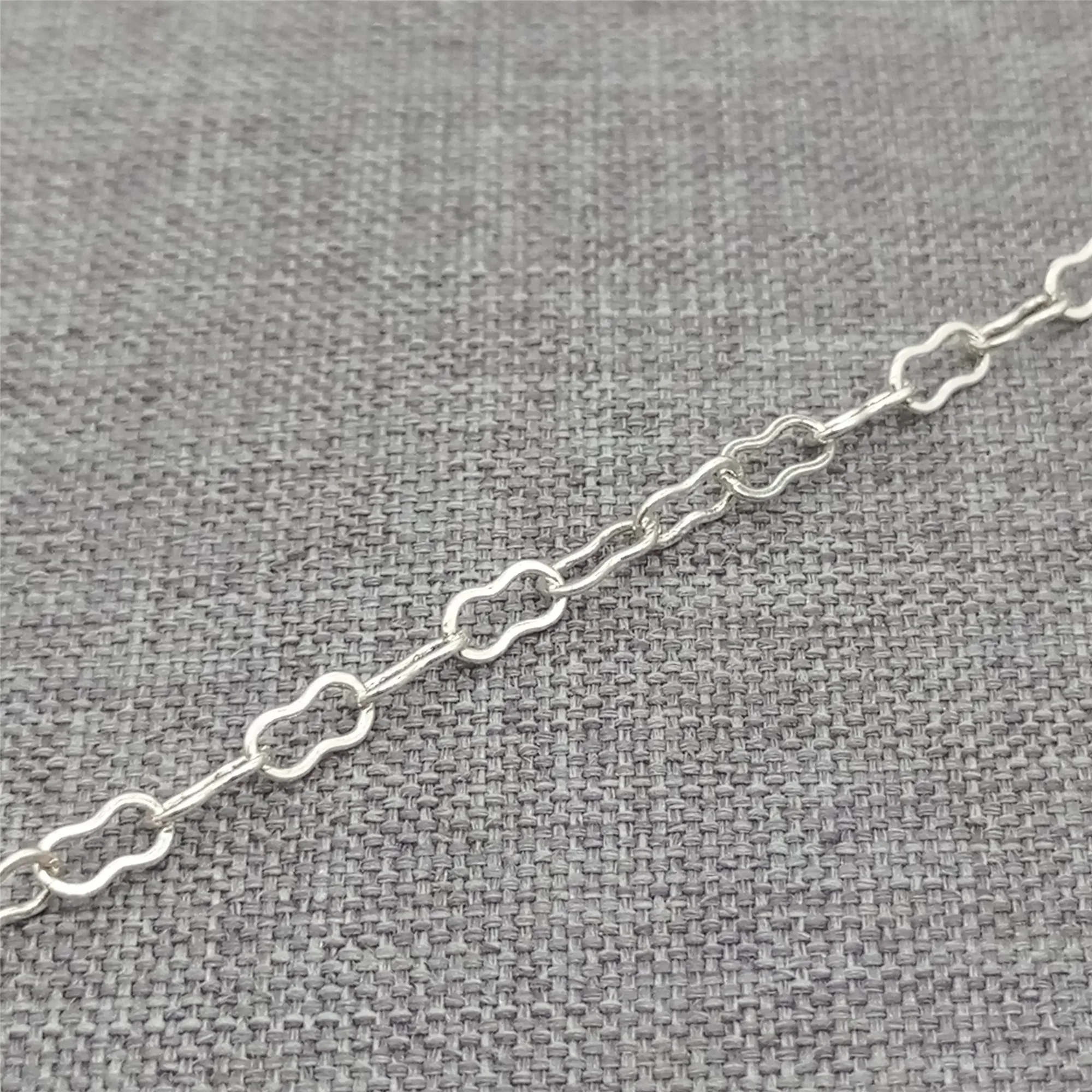 925 Sterling Silver Unfinished Crinkle Chain for Necklace Bracelet 100cm 3.28ft