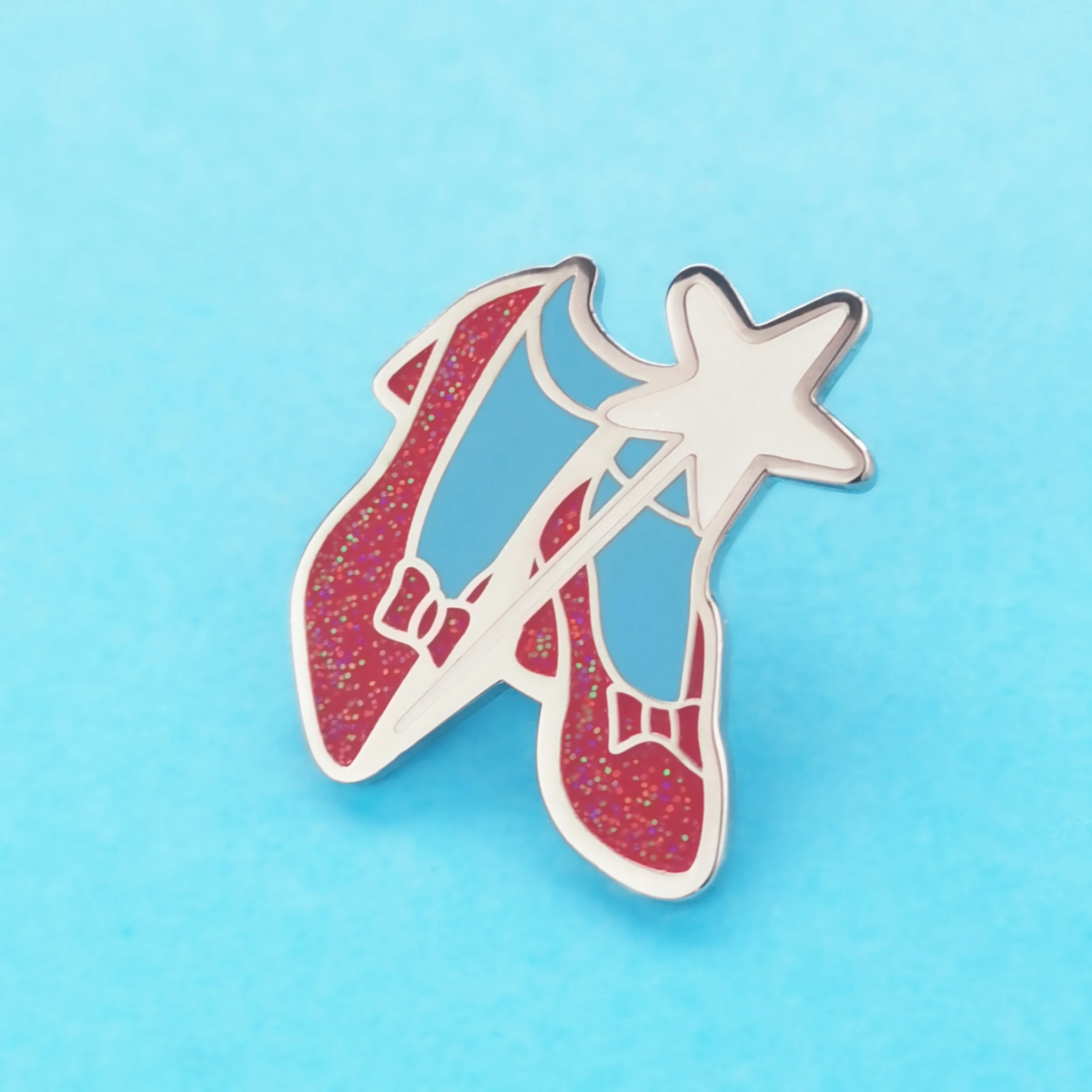 Cute Dorothy Oz Red Shoes Sparkly Enamel Pin Lapel Badge Brooch Fairy Tale Style Fashion Jewelry Accessories Unique Gifts