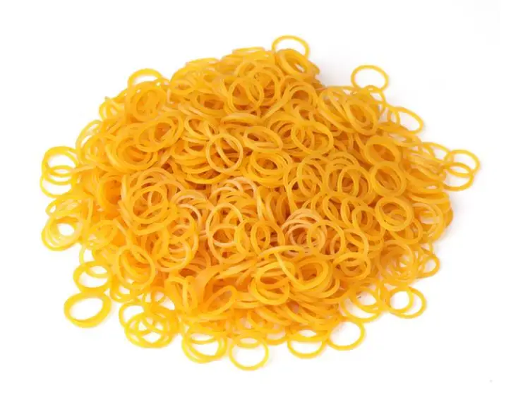 100gDIY Yellow rubber band Grooming Pet Hair Rubber Band Dog Cat Hair Accessories mini latex ring cowhide disposable 2size
