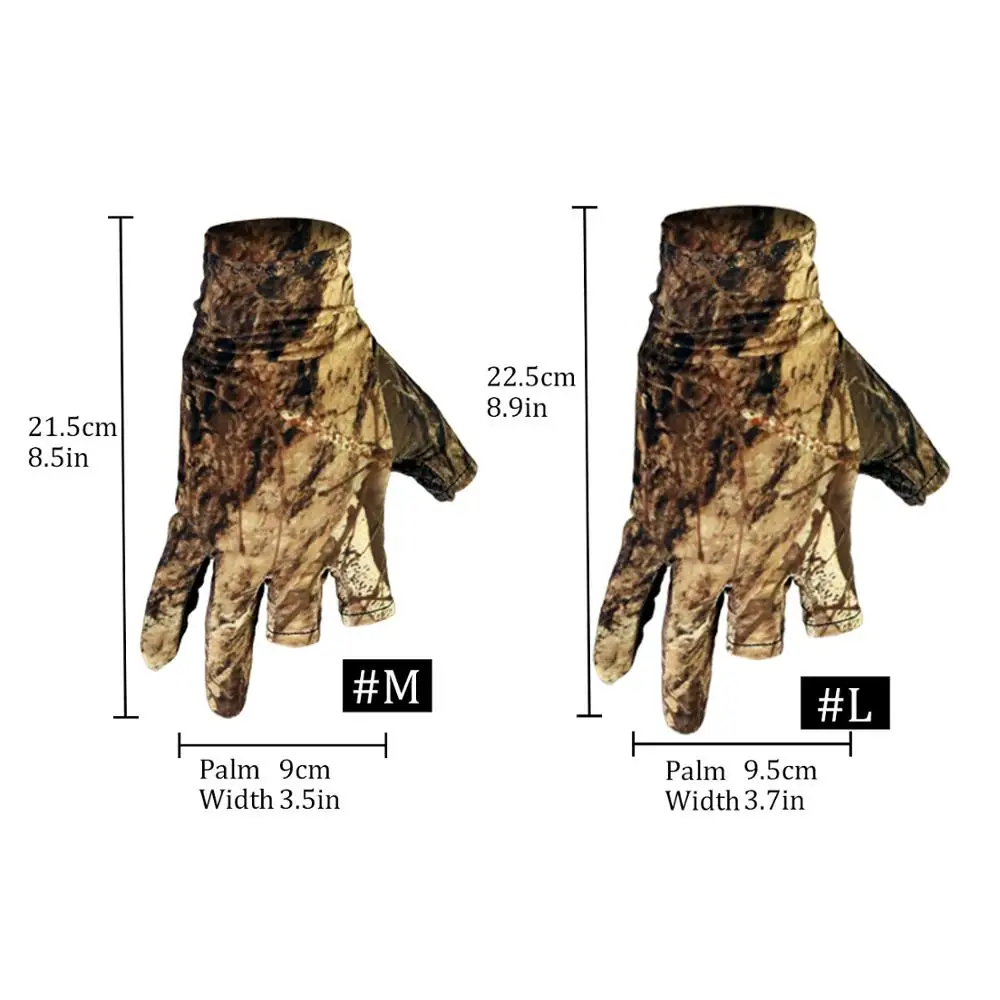 1 pair 3 Finger Fishing Gloves Summer Breathable Leopard Glove For Men Outdoor Cycling Climbing Hiking Non-slip Thin Gloves