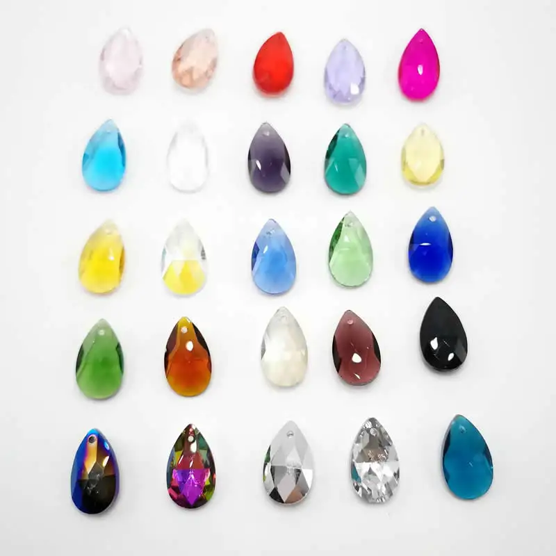 Wholesale 8X12/10X14m Lots Faceted Hole Crystal Glass Rhinestones Teardrop Loose Beads Jewelry Jewelry Beads Accessories