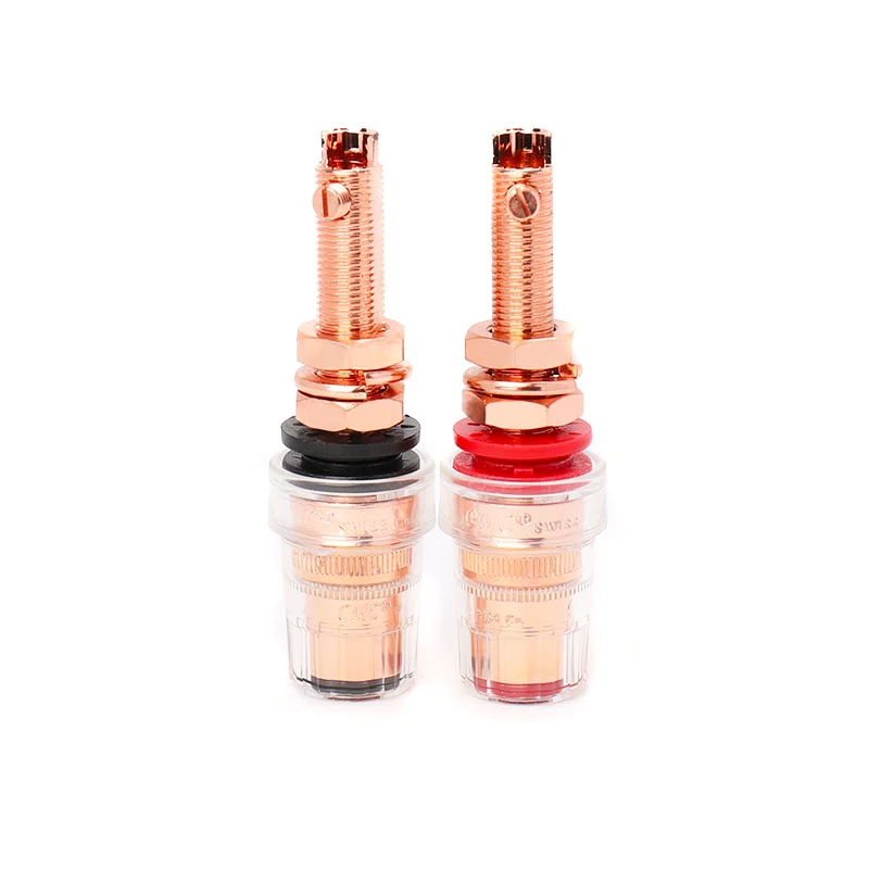 Enchufe de altavoz de cobre puro, conector Banana CMC 858-CU-R para amplificador de Audio de alta gama, Conector de Terminal de altavoz, toma de poste de unión