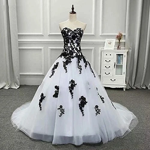 

Charming Back Appliques Sweetheart Ball Gown Wedding Dresses Vestido De Noiva Tulle Court Train Formal Bridal Gown Bride Dress