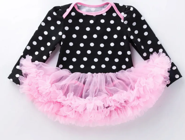 New Style Baby Girl Clothing Newborn Infant Lace Tutu Romper Dress Polka Dot Print Jumpersuit First Birthday Christmas Costumes