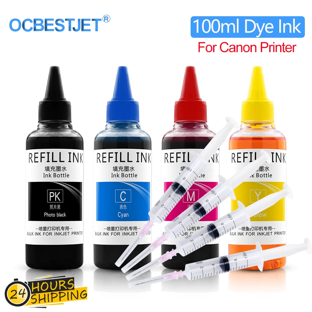 100ML Refill Dye Ink Kit For Canon PG 540 CL 541 PIXMA MG3250 MG3255 MG3550 MG4100 MG4150 MG4200 MG4250 Printer PG540 PG-540XL