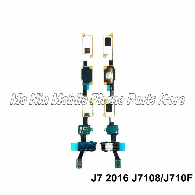 Home Button Return Key Sensor Audio Jack Flex For Samsung J7 2016 J7108 J710F / J7 prime G610F / J7 2017 J727 J7Sky Pro J7Perx