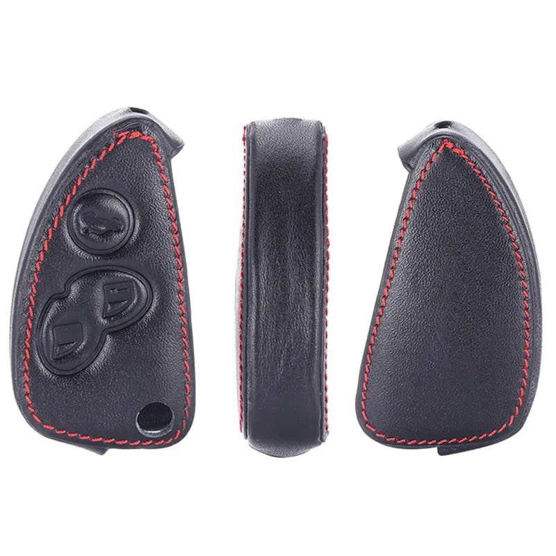 Leather Car Key Case holder bag For Alfa Romeo 147 156 166 GT JTD TS 3 Buttons Folding Keychain Holder Remote Fobs Shell Cover