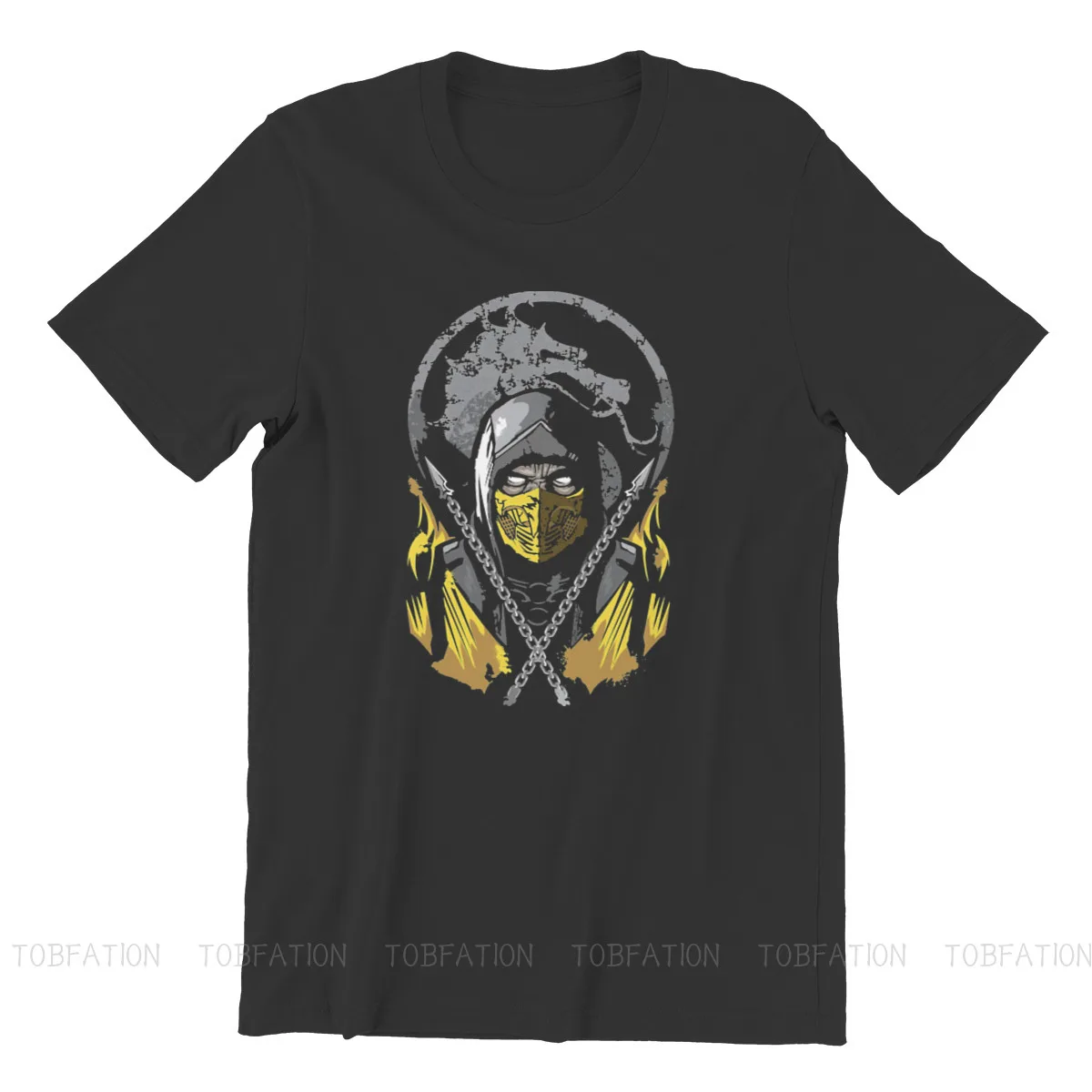 Mortal Kombat Video Game SCORPION T Shirt Classic Grunge High Quality Tshirt Large Crewneck  Men Clothing