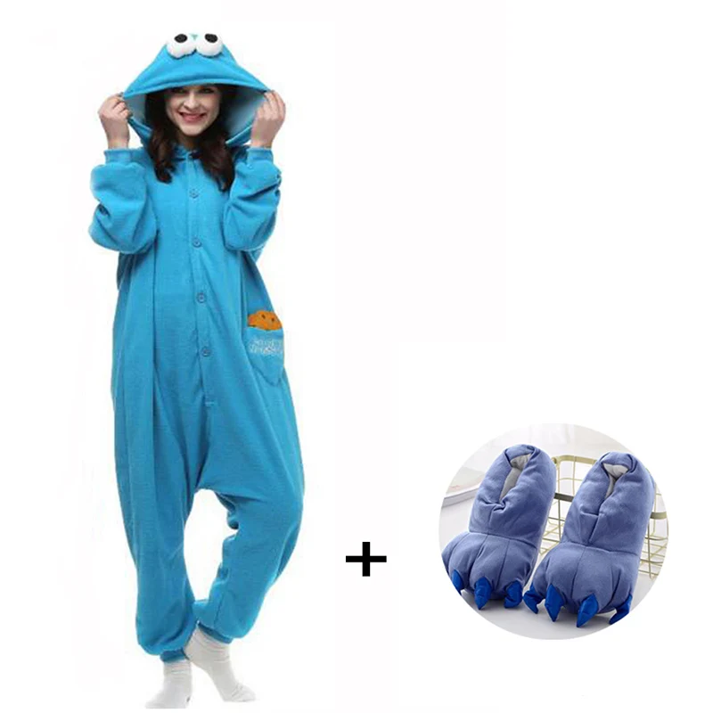 Men Pajamas Kigurumi Anime Onesie For Adults Fleece Cartoon Costume Slippers Women Pyjamas Girls Cosplay Halloweeen Sleepwear