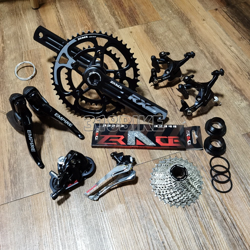 SENSAH EMPIRE + ZRACE Crank Brake Cassette Chain, 2x11 Speed, 22s Road Groupset, for Road bike Bicycle 5800, R7000, red, force