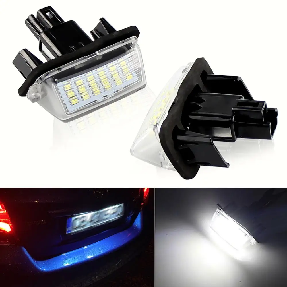 2pcs Car LED number License Plate Lights for Toyota Camry 50 LED Number for Peugeot Citroen 206 207 306 406 407 C3 FOR yaris