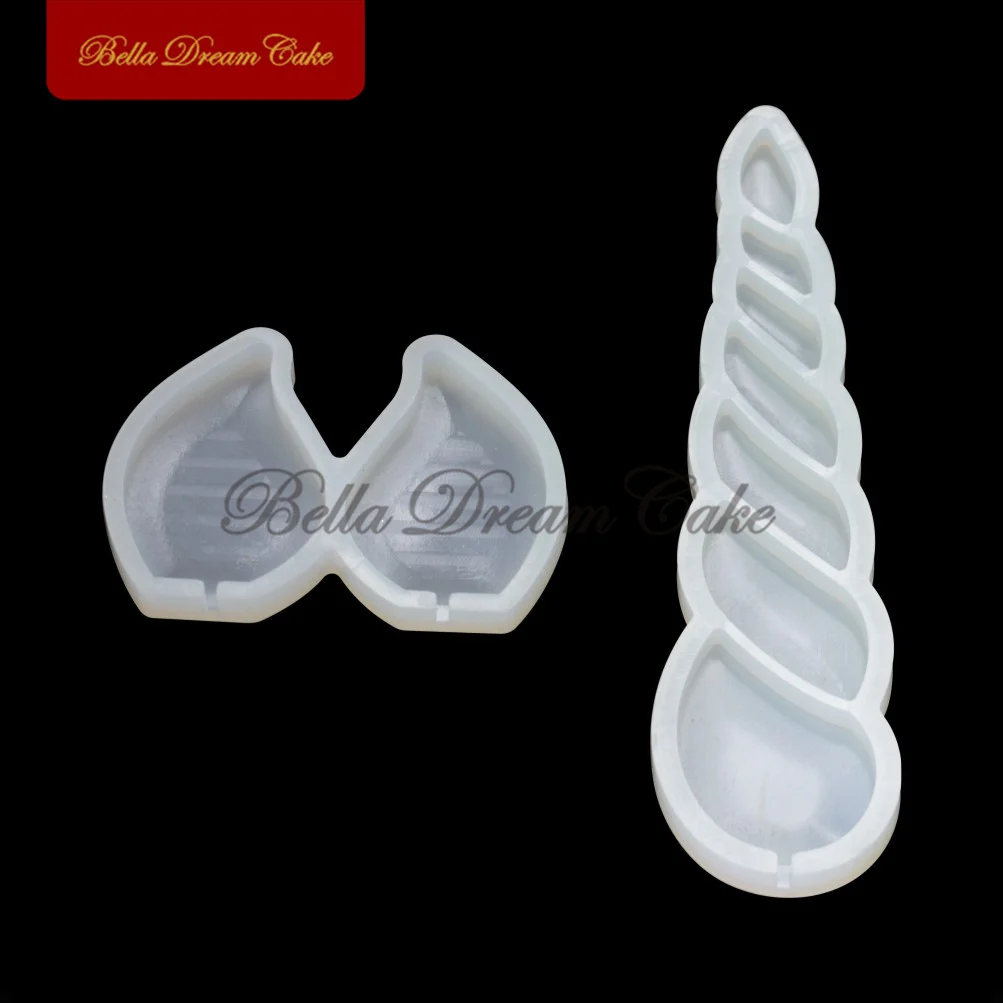 2pcs/set unicorn Ears&Horn Shape Lollipop Silicone Mold DIY Handmade Chocolate Candy Mould Cake Decorating Tool Kitchen Bakeware