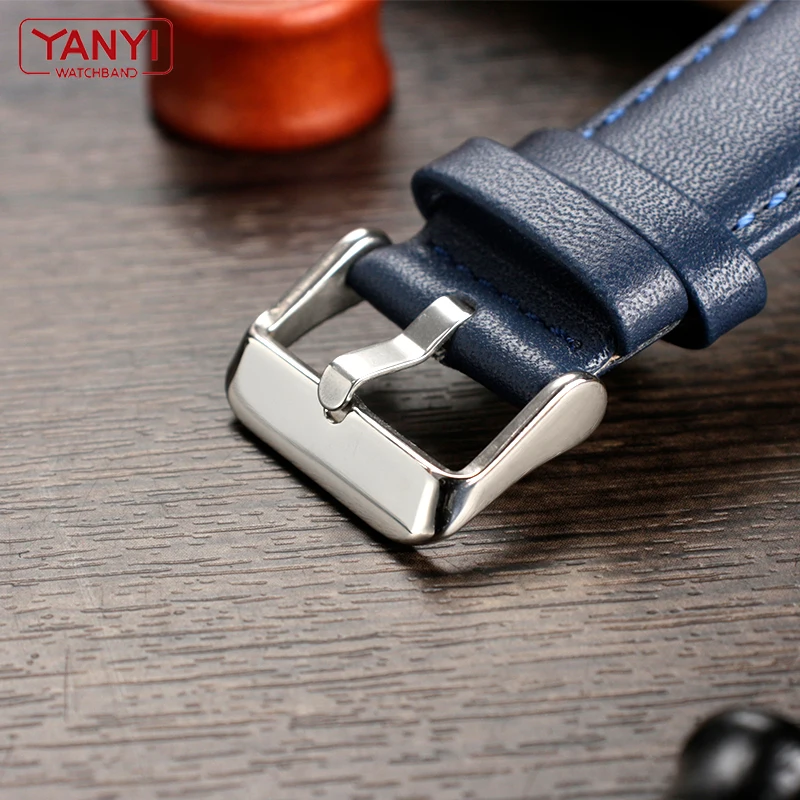 Top layer cowhide Genuine Leather bracelet dark blue color watch strap 16mm 18mm 19mm 20mm 21mm 22mm watchband wristwatches band