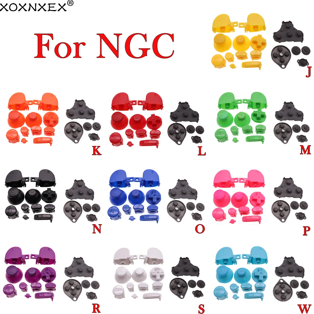 1Set Silicone Conductive Button & Analog Stick Cap Buttons Keypads Y X A B Z Buttons Joystick stick Caps for For NGC Controller
