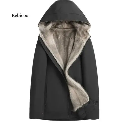 

winter parka jackets for men fur mink warm coats zipper hooded trench overcoat soft ropa hombre windproof streetwear