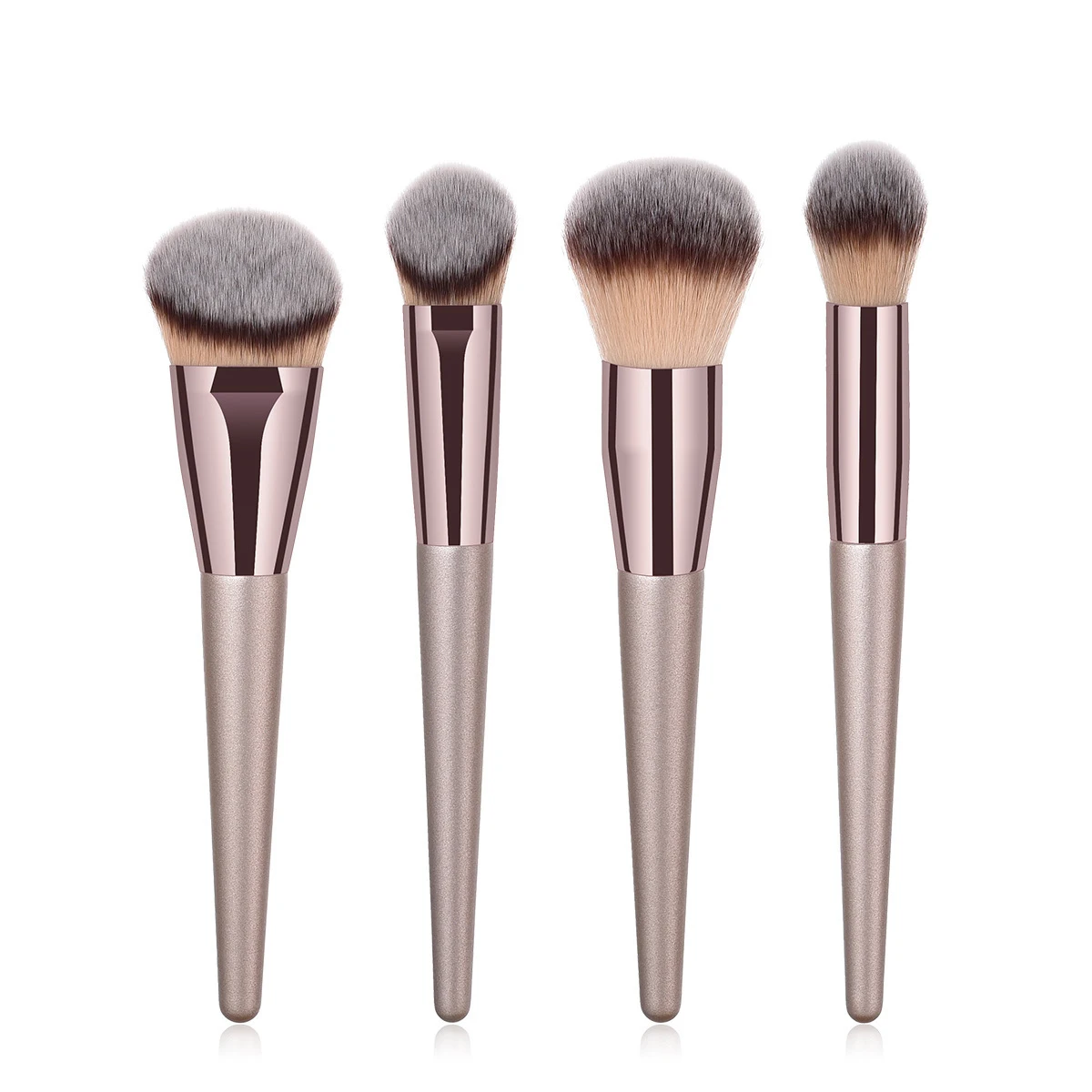 10Pcs Champagne Makeup Brushes Set For Cosmetic Foundation Powder Blush Eyeshadow Kabuki Blending Make Up Brush Beauty Tool