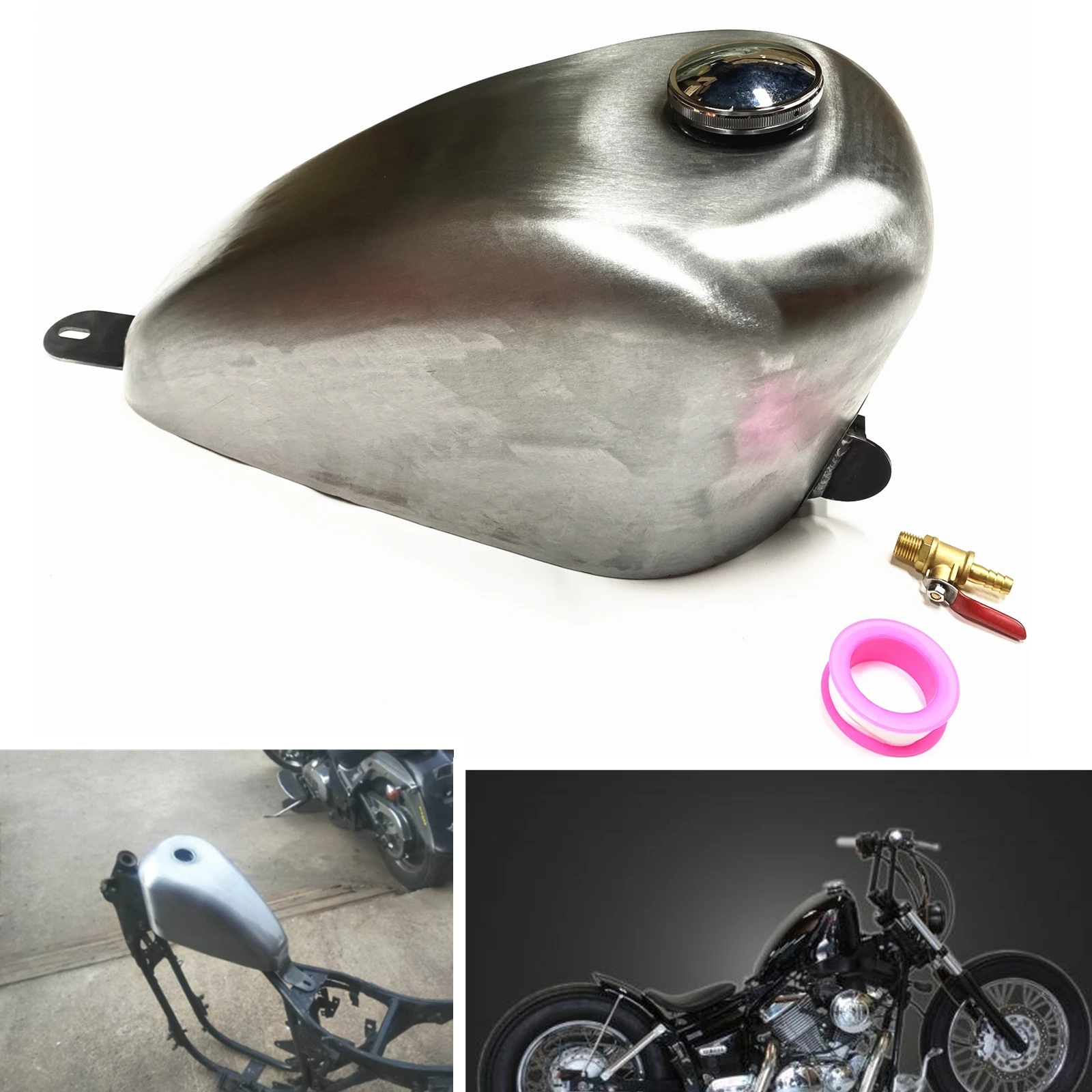 7L Motorcycle Petrol Gas Fuel Tank With Cap For YAMAHA Virago XV250