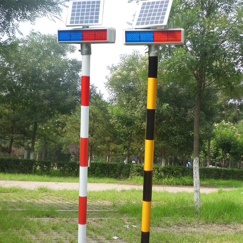 Solar Double-sided Stroboscopic Barricade Warning Flashing Traffic Road Construction LED Light