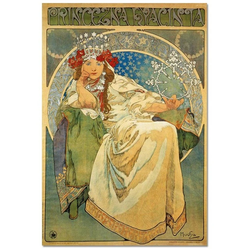 

Diy 5D Diamond Painting Alphonse Mucha Elegant girl Diy Diamond Embroidery Cross Stitch Embroidery Diamond Mosaic Gift WG1956