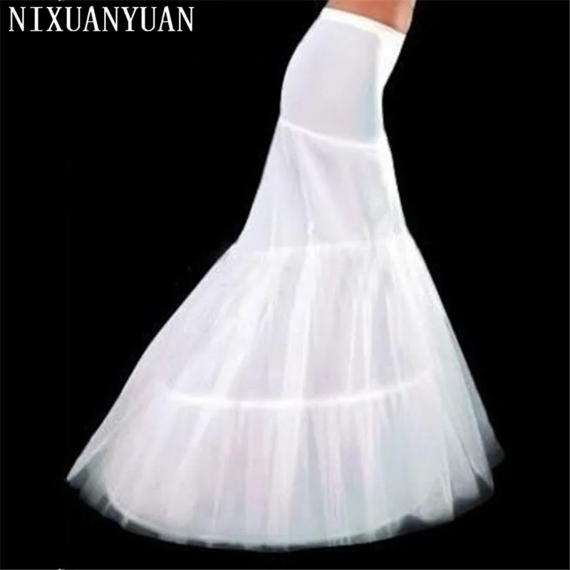 Wholesale Free Shipping Hot Sale Cheap High Quality Mermaid Petticoat 2 Hoops White Wedding Crinoline 2021 New Arrival