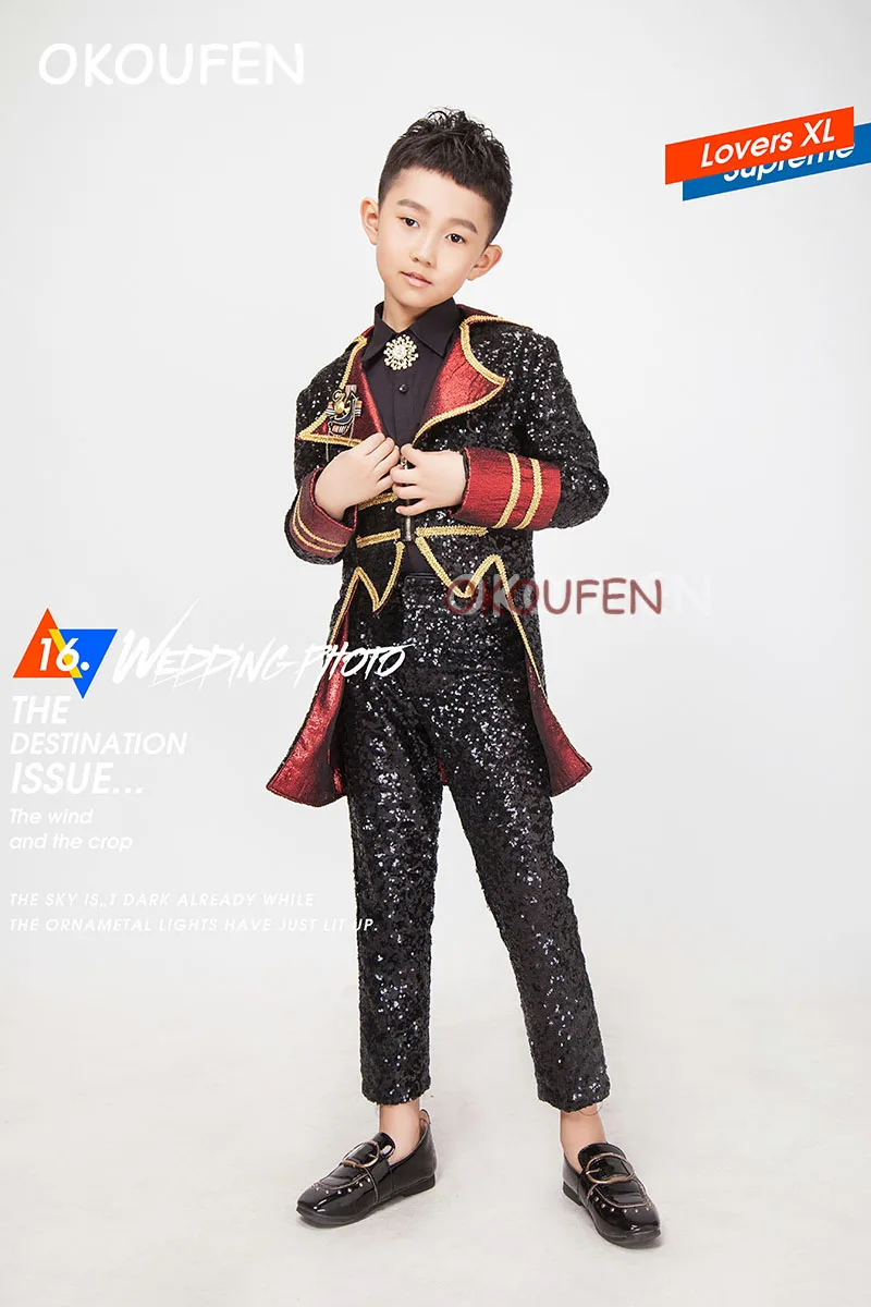 Customized Children's Formal Dress Catwalk Show Concert Performance Suits Clud Party Stage Costumes