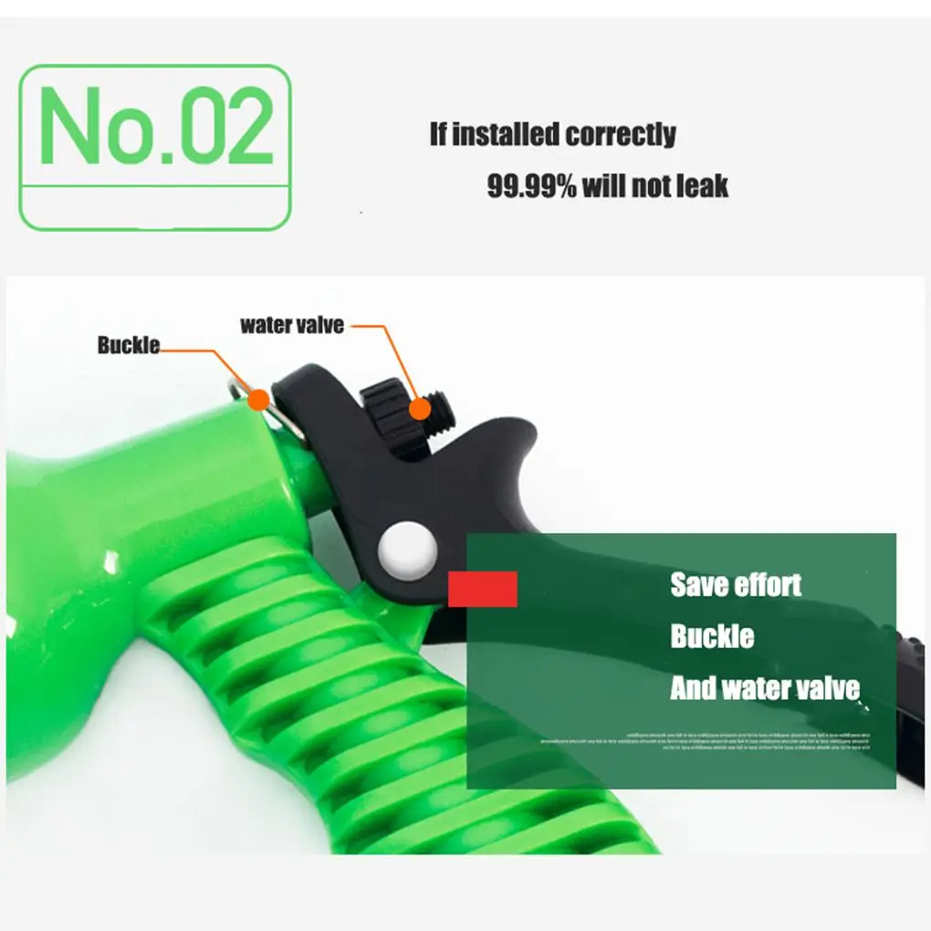 Tuyau d\'Arrosage Flexible et Extensible en Plastique, Pistolet Magique, 25-250 Pieds, pour Arrosage du Jardin et Lavage de la Voiture