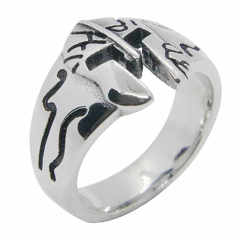 Sparta Warrior Ring 316L Stainless Steel Punk Biker Gothic Style PartyJewellery Size 7-13