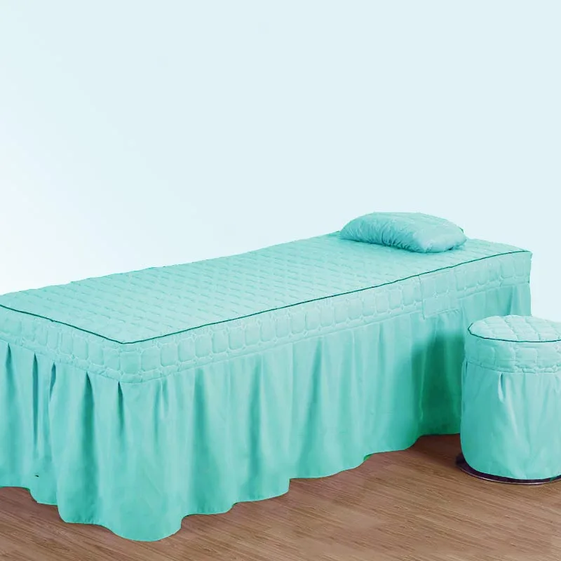 Beauty Salon Bed Sheet Set, Skin-Friendly Massage Sheet, Spa Bed, Full Cover with Pillowcase, Stool Cover, 3Pcs