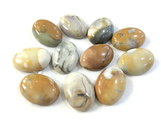 Natural Picasso Jasper Cabochon Wholesale Gemstone Beads CAB Ring Face 13x18mm Oval Cabochon 10pcs/lot